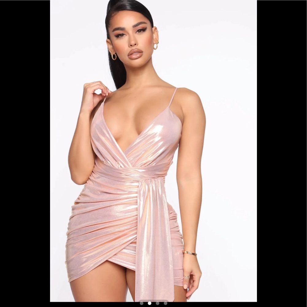 Metalic Pink Mini Dress Size L